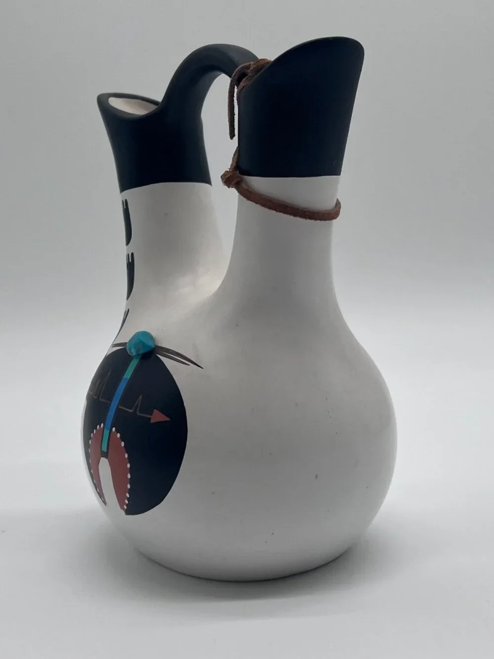 Navajo Wedding Vase Signed La Maya Hand Painted Southwestern Pottery